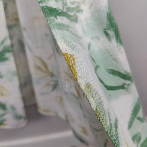 Zara Cutout Midi Dress Women XS White Floral Print Beachy Linen Slit White Lotus - Picture 5 of 9